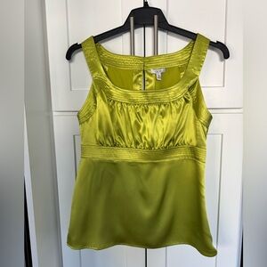 Cache Lime Green Silk Blouse